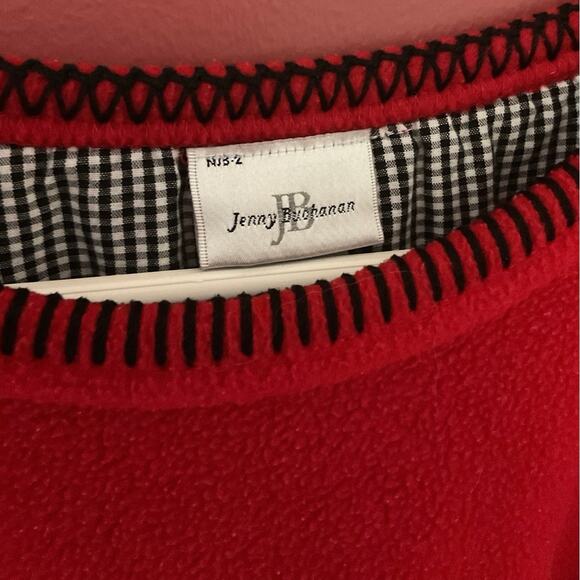 Jenny Buchanan Fleece Snowman & Cardinal Sweatshirt Large 90’s - Picture 4 of 9